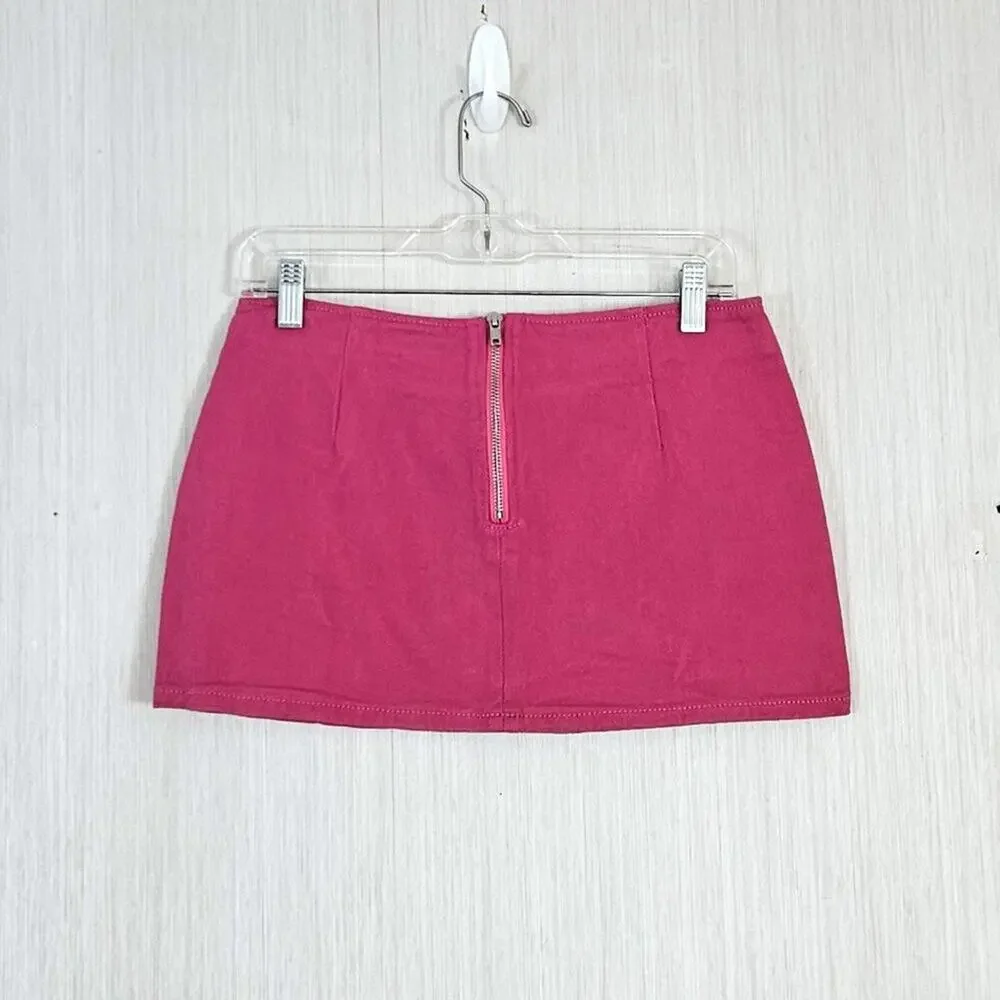 PLT PrettyLittleThing Pink Micro Mini Denim Skirt - US sz 2 - NWT
